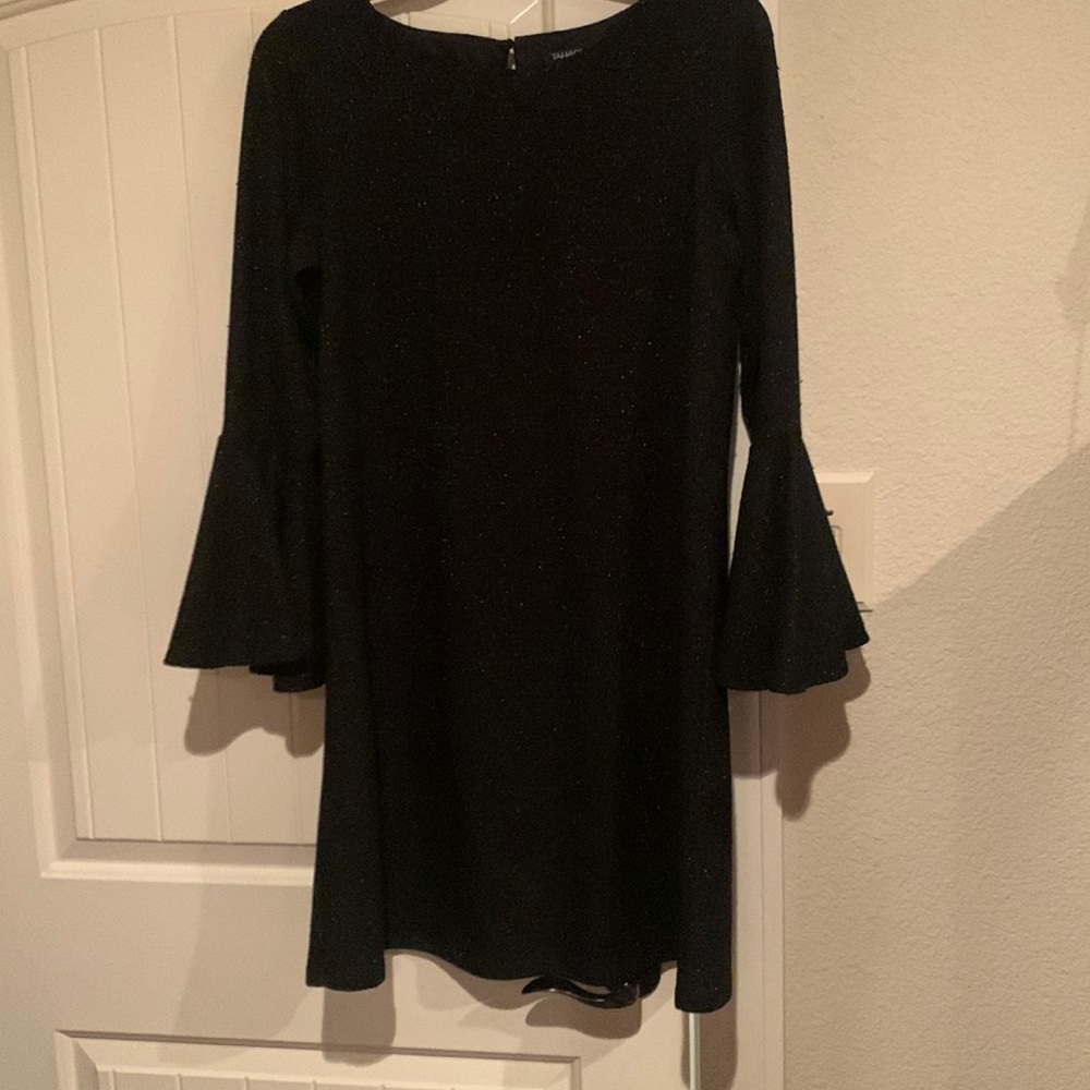 Tahari shimmer black shift dress, size L
